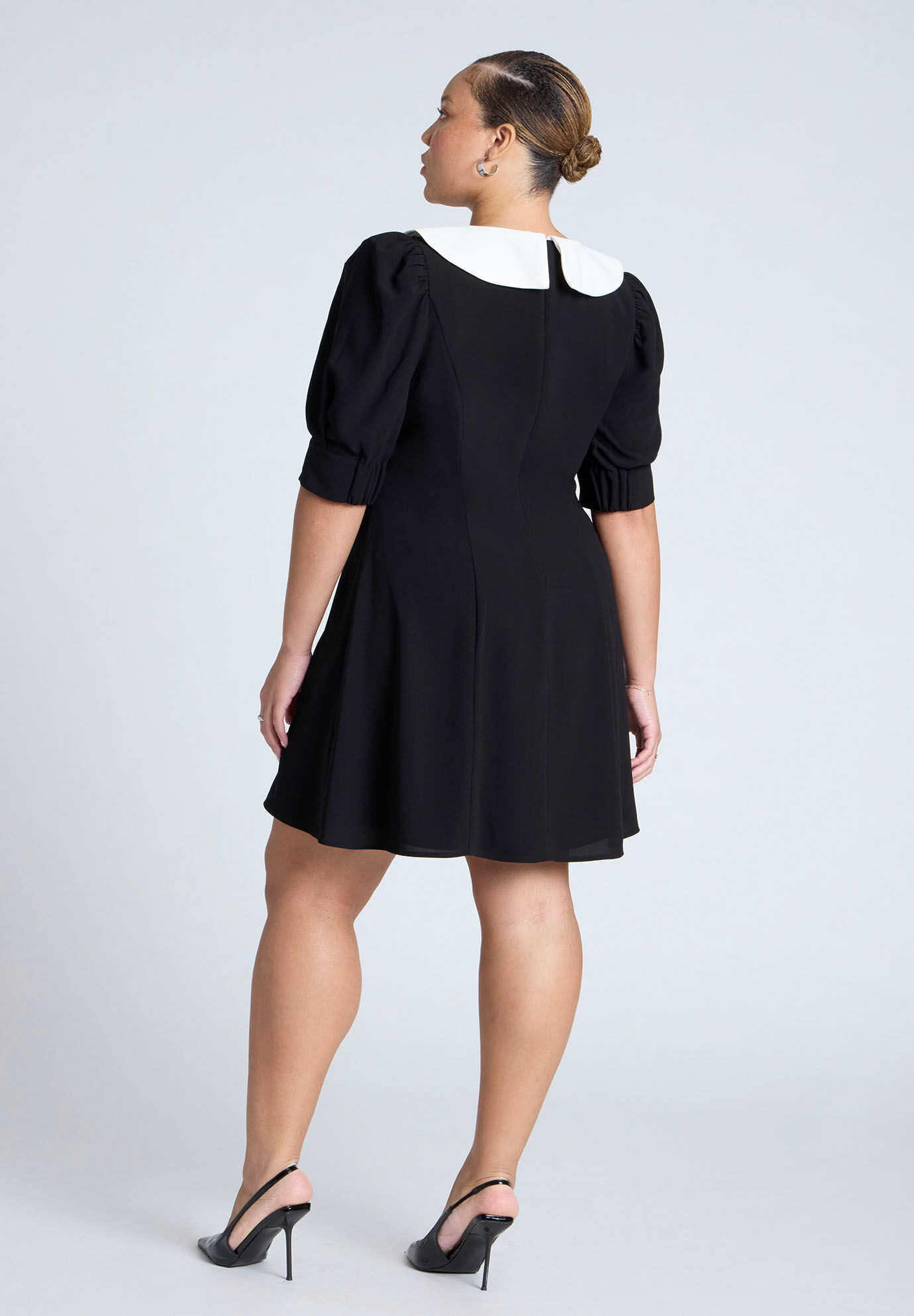 Contrast Collar Mini Dress | Eloquii