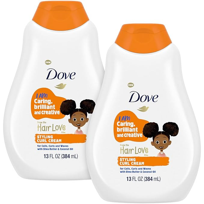 Dove Styling Curl Cream 2-Pack – Wavy, Coily, Curly Hair Products for Kids with Shea Butter & C... | Amazon (US)