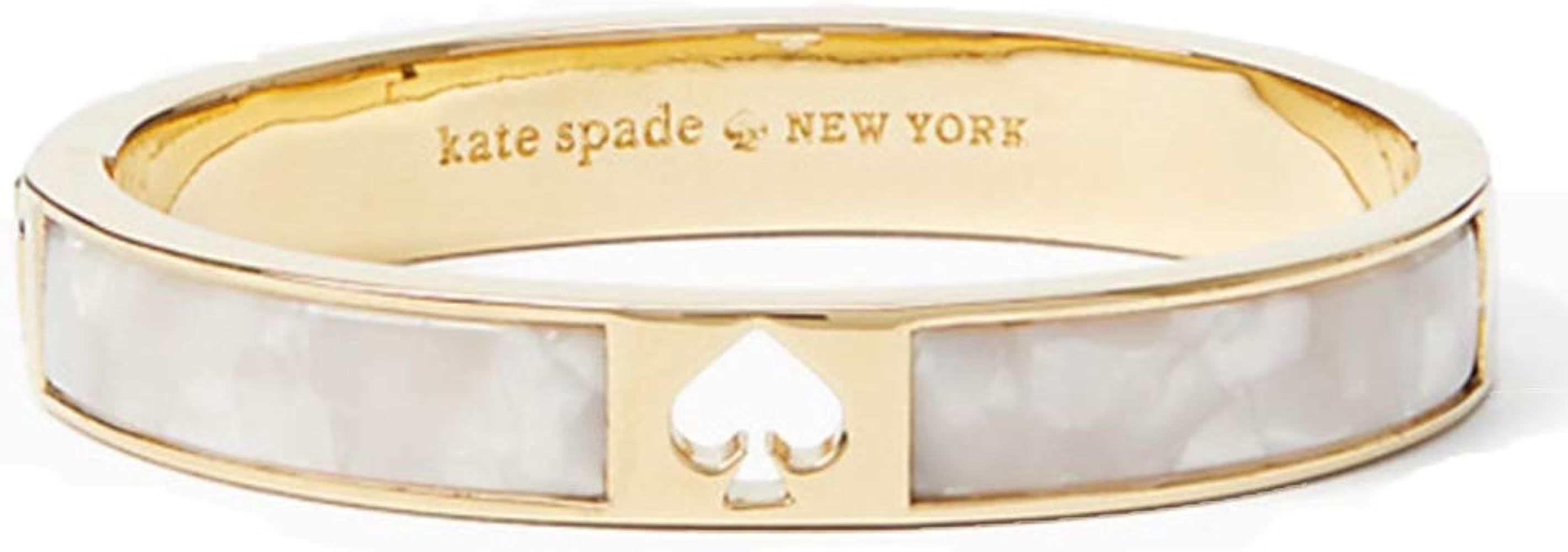 Kate Spade New York 'Hole Punch Spade Hinge Bangle' Pearl Bracelet | Amazon (US)