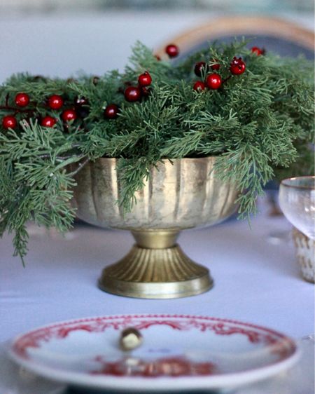 Christmas table centerpiece for round, square or rectangle tables. This one is great for both small and large tables!

#LTKHoliday #LTKSeasonal #LTKhome