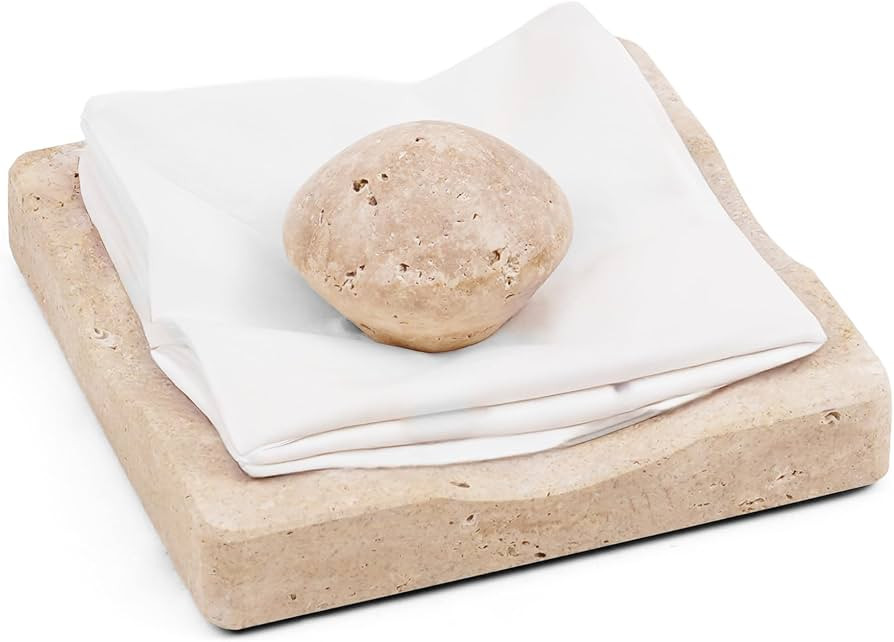 Marble Cocktail Napkin Holder with Weight, Modern Square Napkin Holder for Table, Decorative Heav... | Amazon (US)