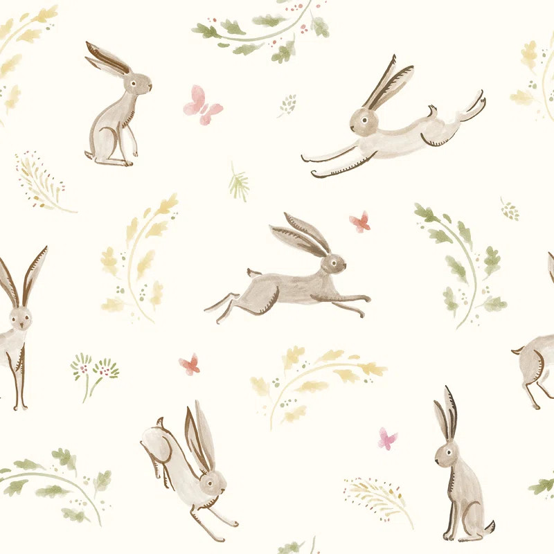 Yuki Osada Springtime for Bunnies 33' L x 20.5" WWallpaper Roll | Wayfair North America