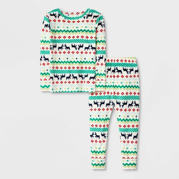 Toddler Girls' Fair Isle Pajama Set - Cat & Jack™ Ivory | Target