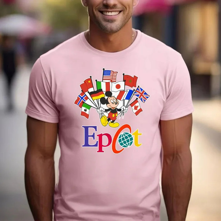 Epcot Shirt Mickey Flags of Nations Vintage 90's Style WDW Unisex Tee | Walmart (US)