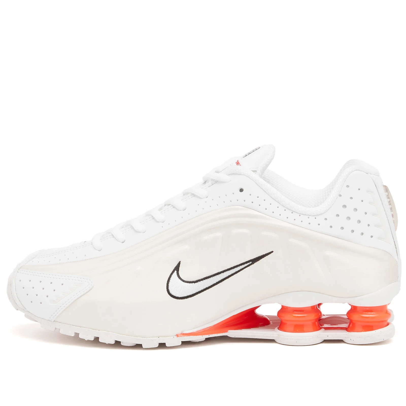 Nike Women's Shox R4 W Sneaker in White/Phantom/Red, Size UK 8.5 | END. Clothing