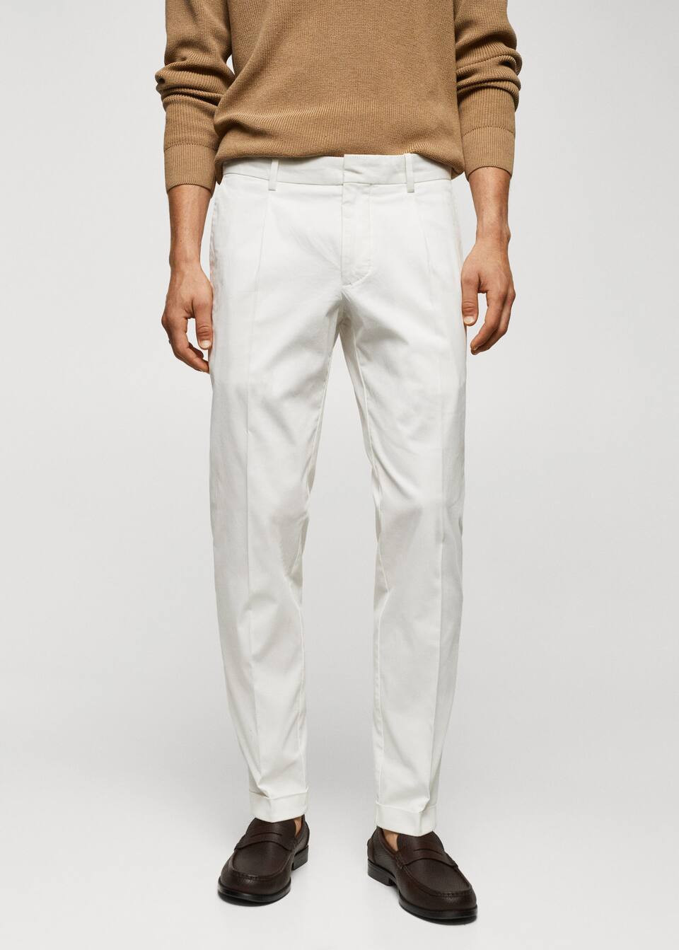 Slim-fit cotton pleated pants -  Men | Mango Man USA | MANGO (US)