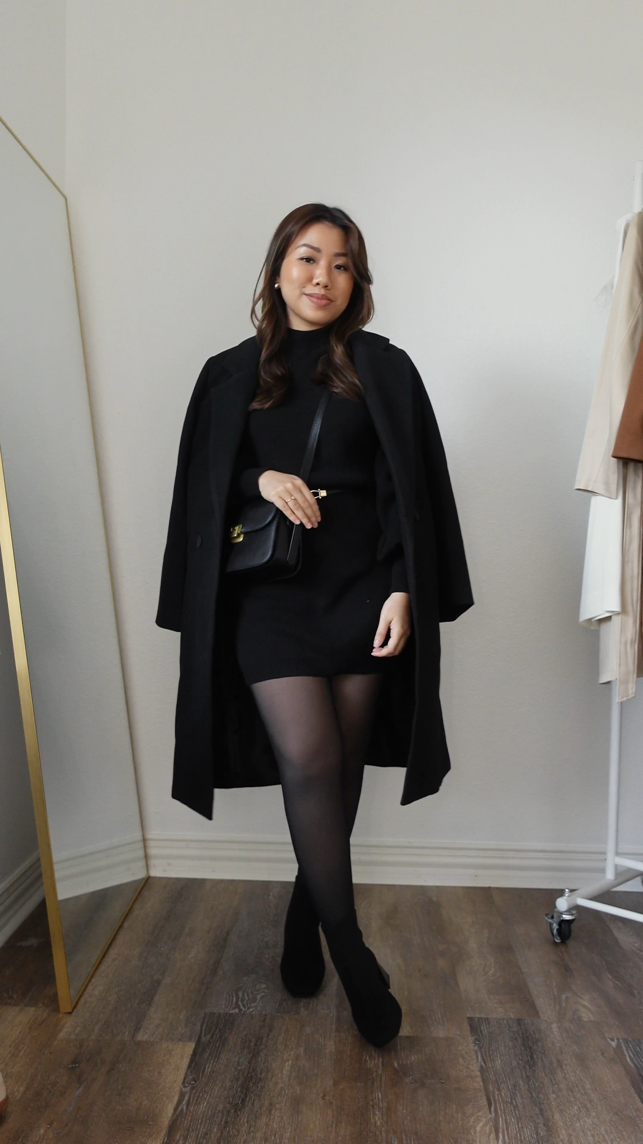 Stay classy this winter with a black monochrome outfit 🖤 wearing everything in size S

Ankle boots - code TIFFANY10 for 10% OFF

Amazon fashion amazon finds sweater dresses holiday dress tights black coat wool coats crossbody bag petite dress petite fashion petite blogger petite outfit ankle boots Christmas thanksgiving cyber monday black friday

#LTKsalealert #LTKCyberWeek #LTKfindsunder50