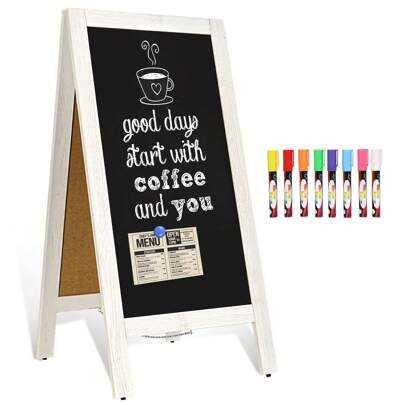 Chalkboard 40" X 20", Chalk Board Sign Board Magnetic Sandwich Board Solid Pine Wood Freestanding Double-Sided Chalkboard Easel For Restaurant Cafe Sh | SHEIN