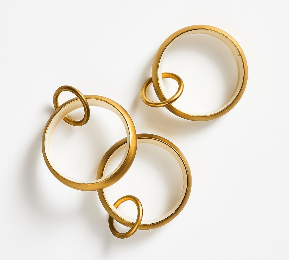 Brass Quiet-Glide Curtain Round Rings | Pottery Barn (US)