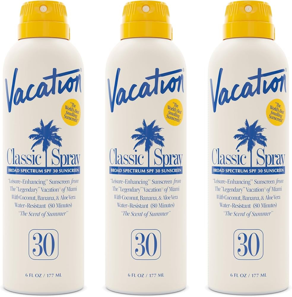 Vacation Classic SPF 30 Sunscreen Spray, 6 Fluid Ounces, Pack of 3 - Broad Spectrum, Lightweight,... | Amazon (US)