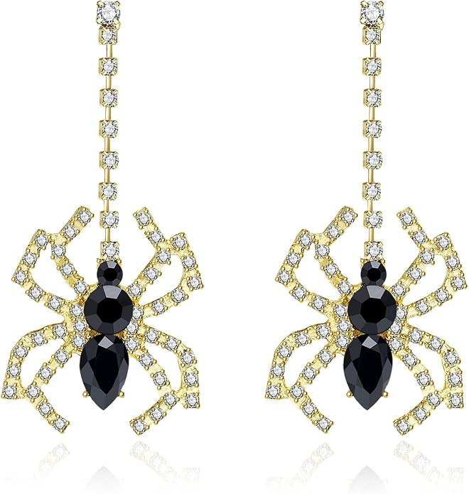 Spider Dangle Earrings for Women, Gothic Jewelry, Spider Drop Earrings for Costume Party, Cosplay... | Amazon (US)