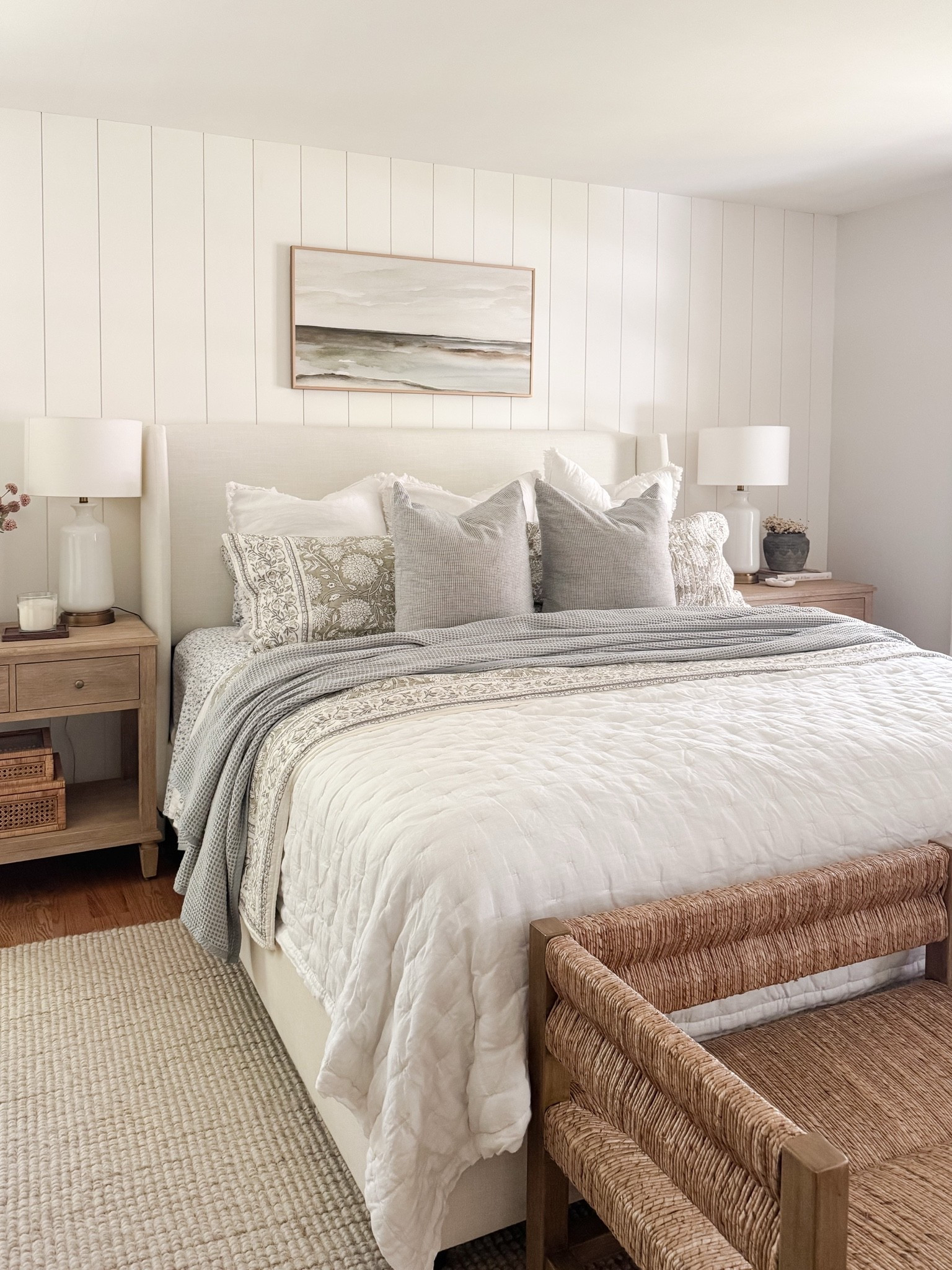 A simple and cozy bedroom design that always feels welcoming 🤍 I’m always switching up our bedding to make things feel fresh and exciting. This was one of your favorite looks! Linking all my finds here, including our area rug, woven bench, dresser, bedding, and more!

#LTKHome