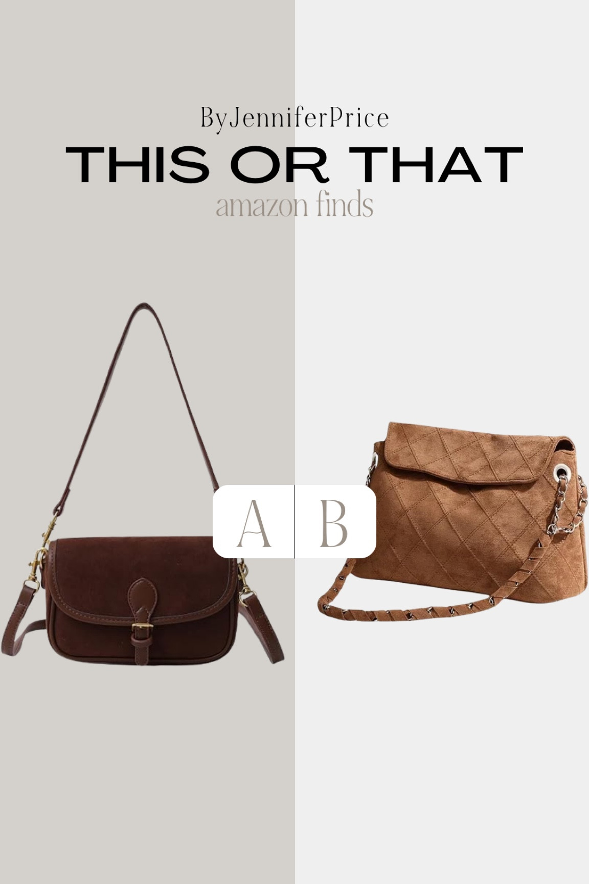 This or that: AMAZON FINDS

Casual outfit, outfit ideas, elegant style, minimal style, fashion inspo, neutral style, Amazon fashion, Amazon finds, ootd, basics, street style, neutral outfits, fall outfit, fall style, fall fashion, styling ideas, what to wear, chic style, outfit inspo, purse, bag

#LTKStyleTip #LTKFindsUnder50 #LTKItBag