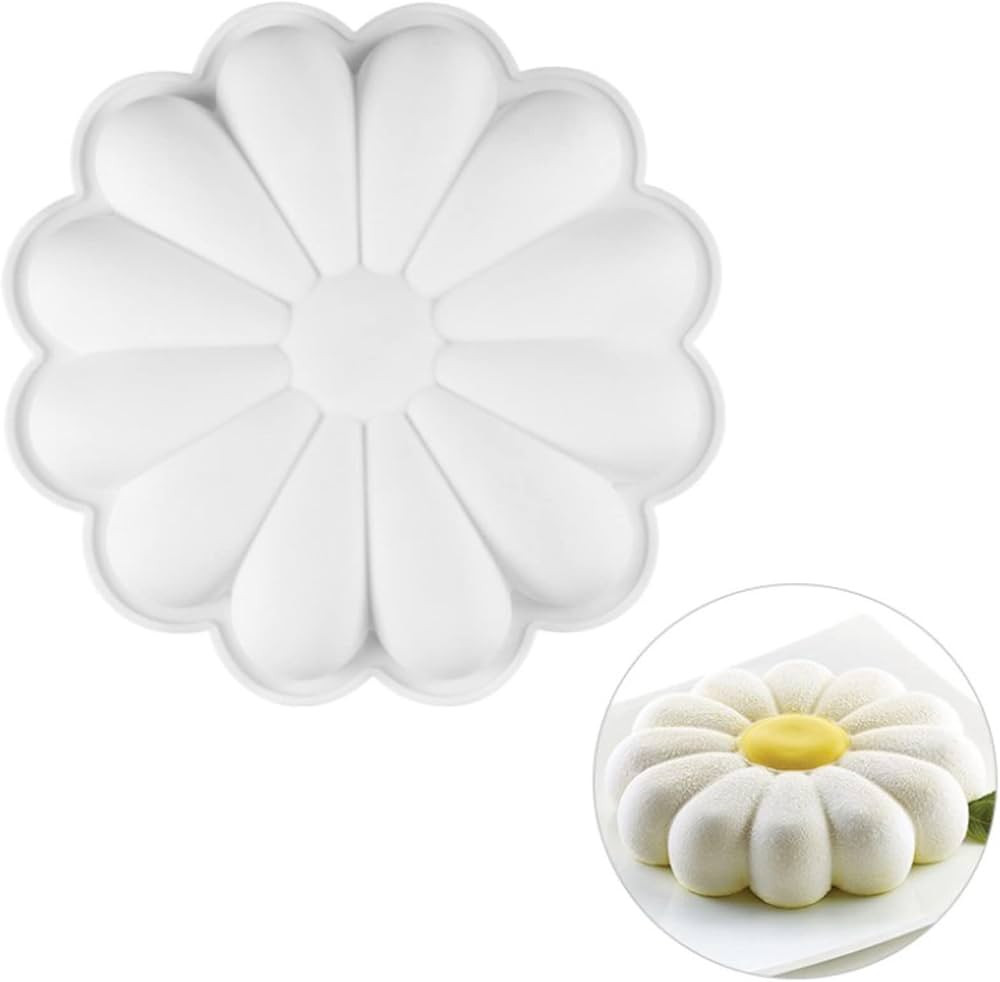 Sunflower Baking Pan, Flower Molds Silicone Baking Mold, 8.7 Inch Cake Tray, Flower Cake Pan Baki... | Amazon (US)
