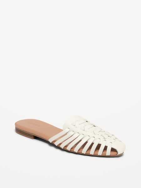 Faux Leather Woven Mules for Women | Old Navy (US)