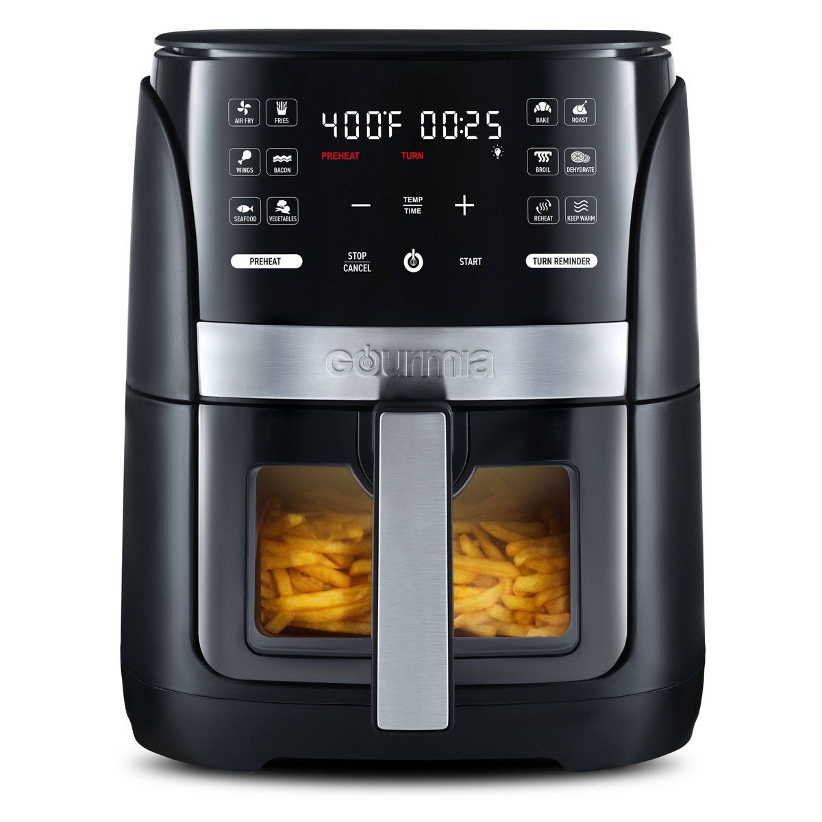 Gourmia 6-Qt Digital Window Air Fryer with 12 Presets & Guided Cooking Black | Target