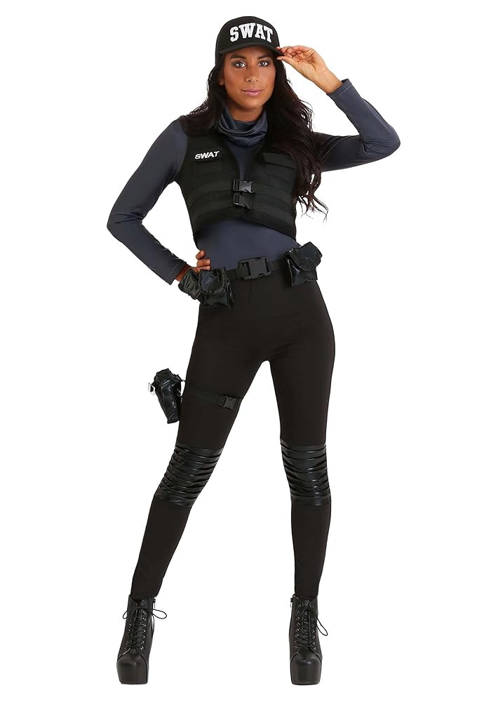 SWAT Babe Costume for Women, Sexy Cop Women's Costume, SWAT Dress-Up, Law Enforcement Halloween C... | Amazon (US)