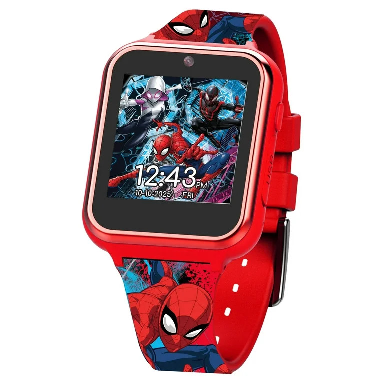 Marvel Spider Man iTime Unisex Touchscreen Smart Watch with Silicone Strap and Red Case 42MM | Walmart (US)