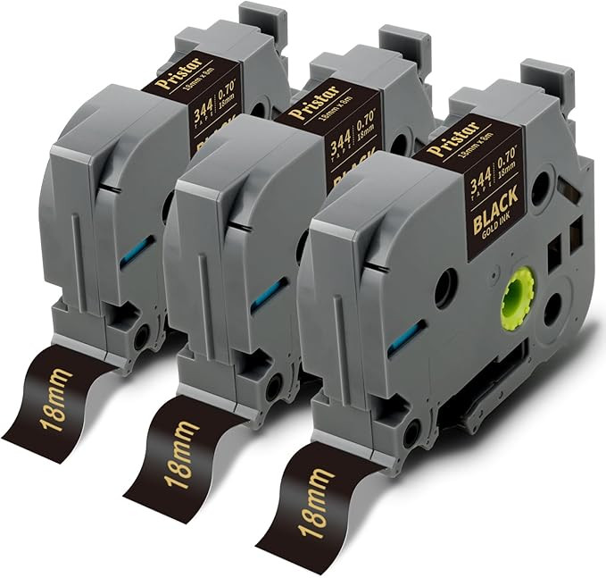 Pristar Ptouch Gold on Black Label Tape 18mm Compatible for Brother Label Maker Tape 18mm 0.7 Lam... | Amazon (US)