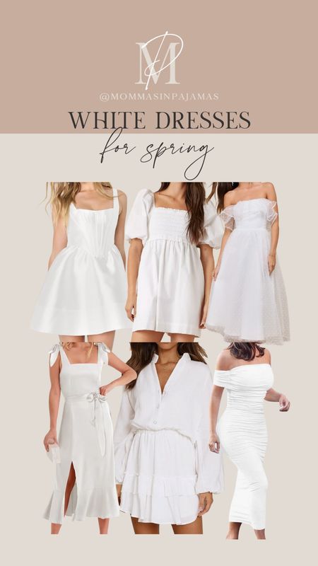 Here are some white dress options for any occasion this spring! white dresses, bride-to-be, bridal shower dresses, spring dresses, easter dresses, graduation dresses, summer dresses

#LTKstyletip #LTKSeasonal #LTKwedding