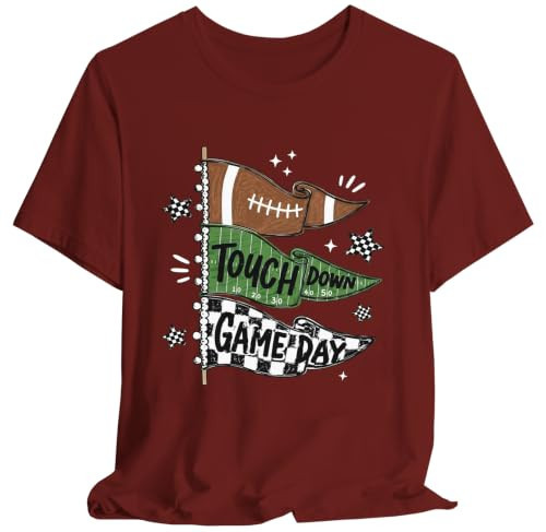 Football Shirts for Women Game Day Shirt Football Mom Shirt Graphic Tees | Amazon (US)