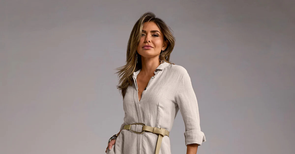 Linen Three Quarter Sleeve Maxi Shirt Dress - Flax | Boston Proper | Boston Proper