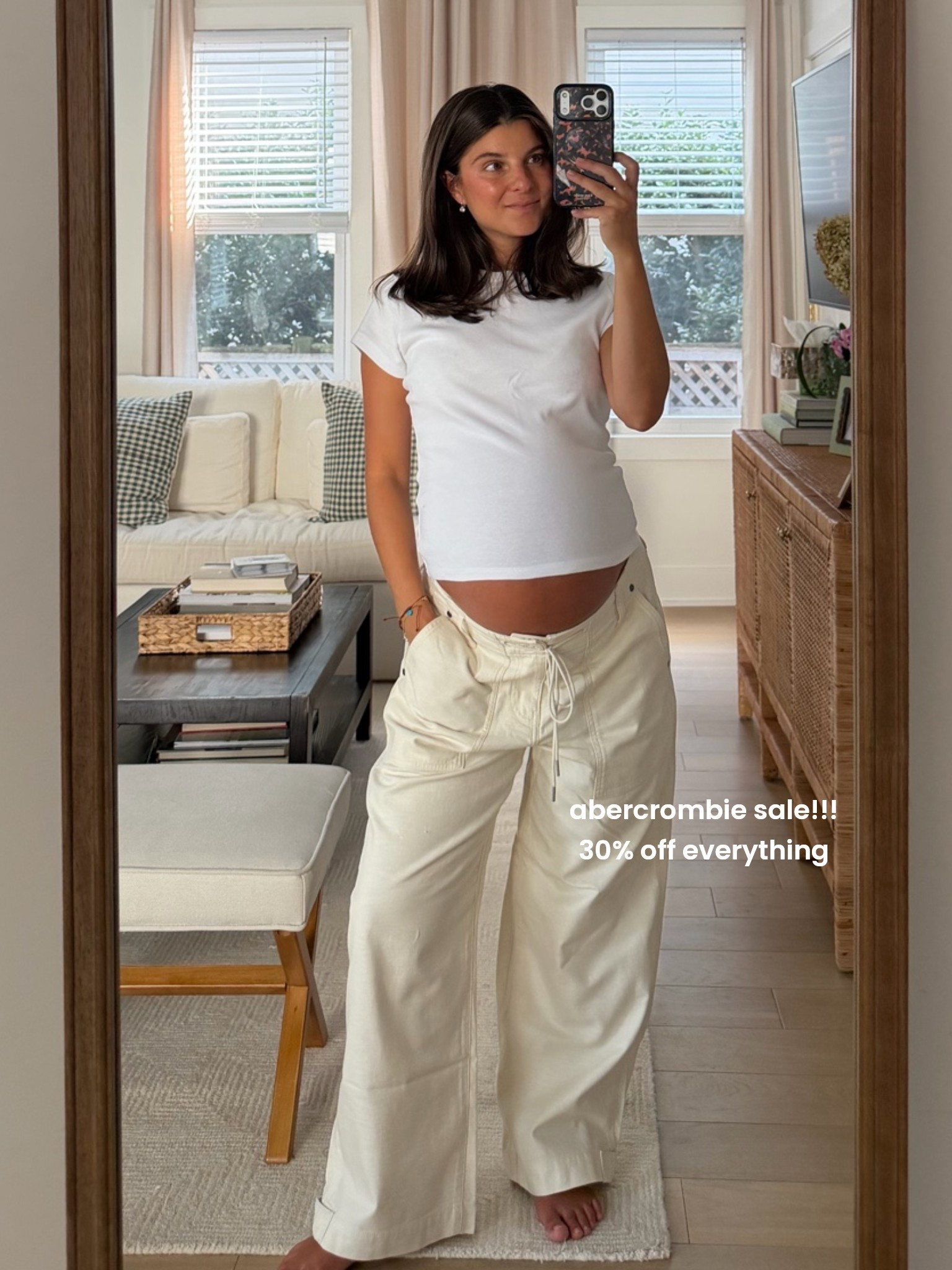 100% cotton tee AND 100% cotton pants- LOVE THESE OMG!!! They’re so chill but elevated at the same time, and so comfortable. Wearing 29 short (37 weeks pregnant) I’ve been this size since 29 weeks or so! Medium in tee

#LTKSaleAlert #LTKBump #LTKPetite