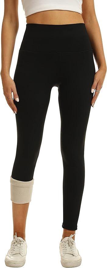 Tengo Fleece Lined Leggings Women Warm Thick Thermal High Waisted Velvet Pants XS-XXL | Amazon (US)