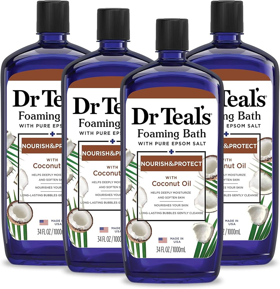 Dr Teal's Foaming Bath with Pure Epsom Salt, Nourish & Protect with Coconut Oil, 34 fl oz (Pack o... | Amazon (US)