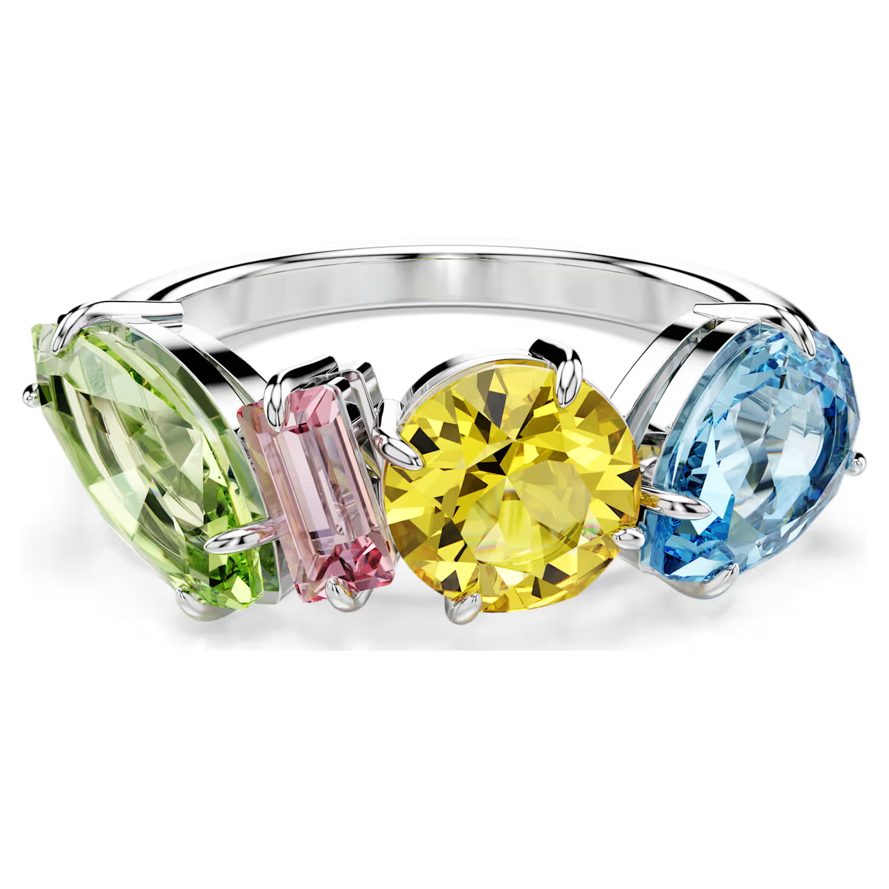 Gema ring, Mixed cuts, Multicolored, Rhodium plated by SWAROVSKI | SWAROVSKI