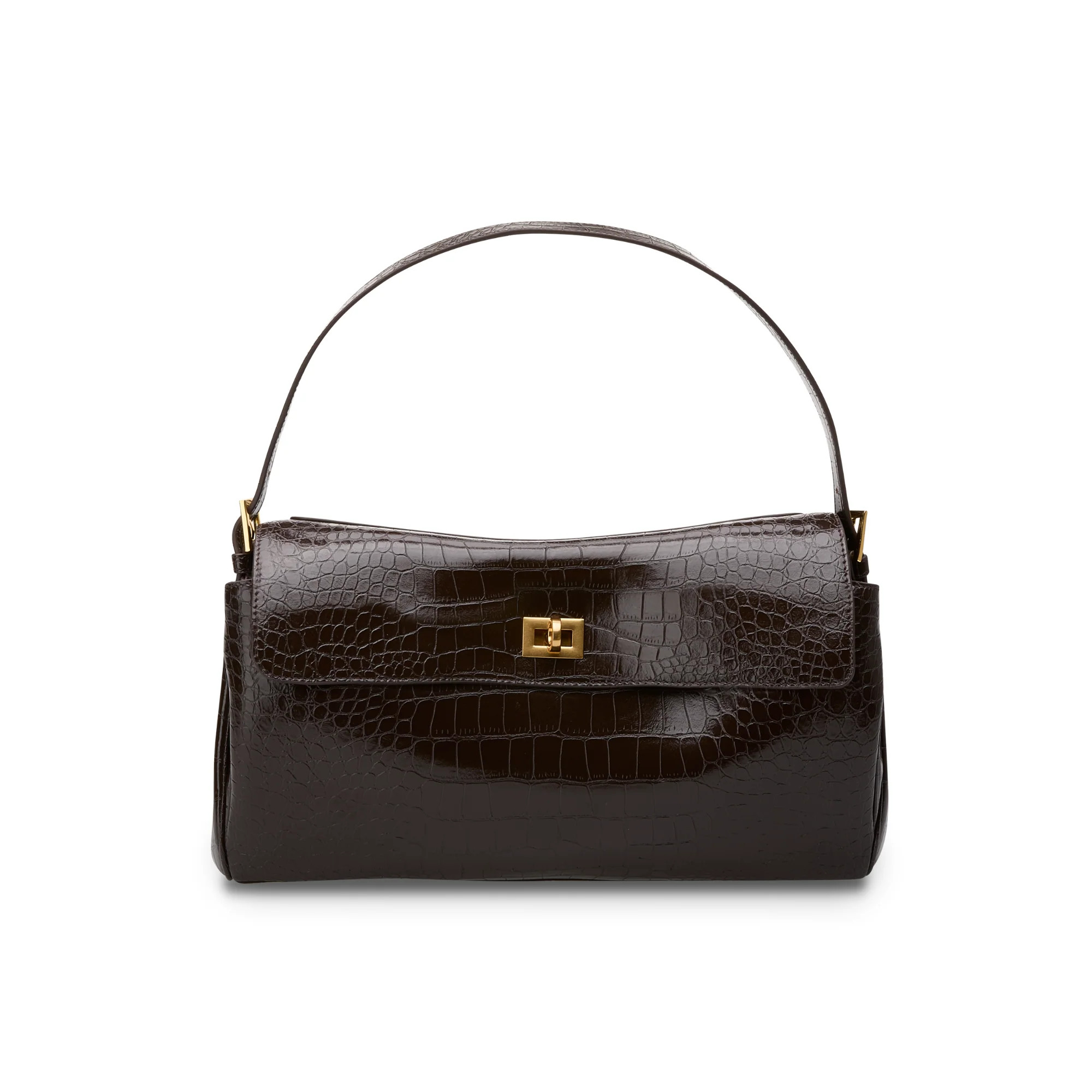 Valentina Bag - Cocoa Croc Embossed | Reh Studios