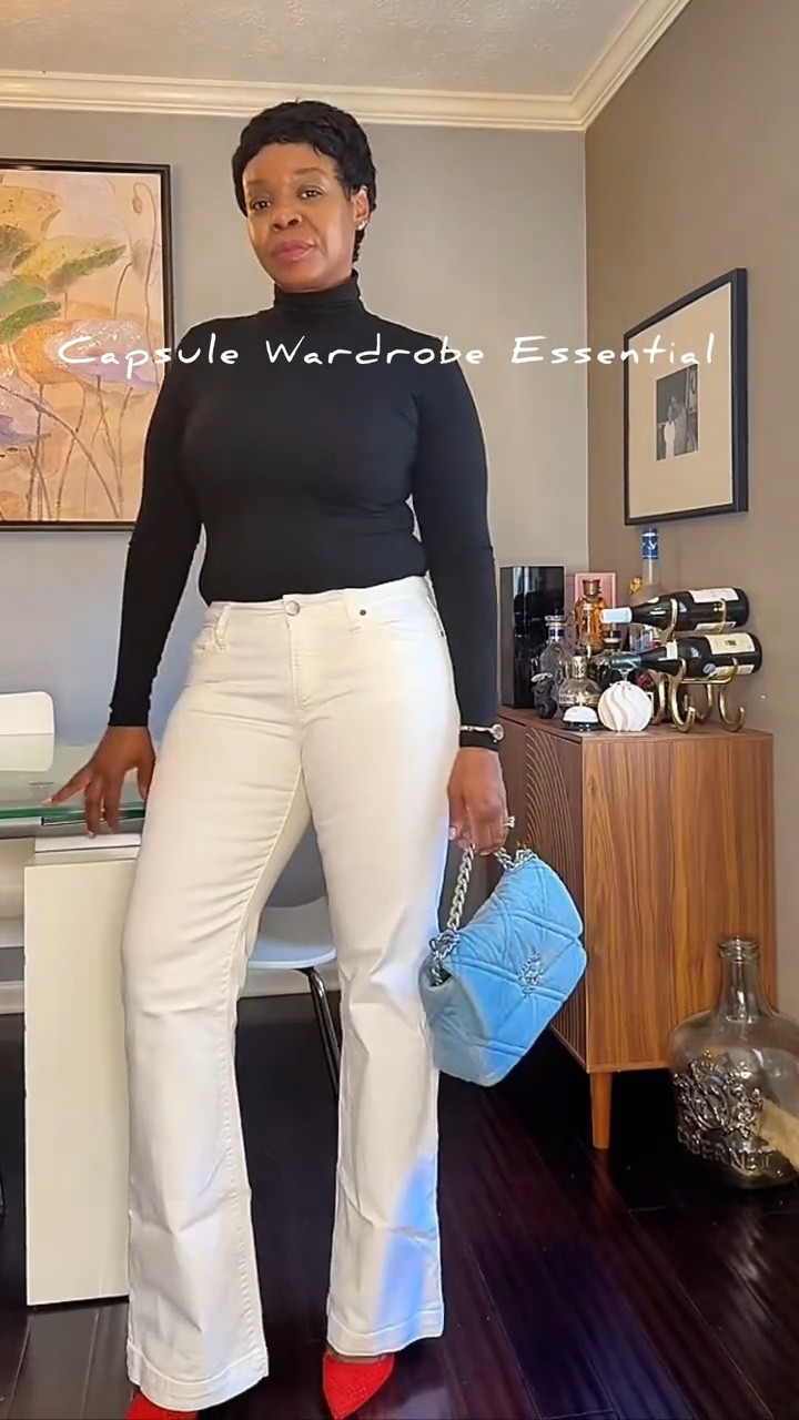 This is the perfect transitional winter to spring outfit lightweight turtleneck that you can add layers to or remove boot leg wipe denim acute suede palmed add a little color and my Classic then I’m back. It’s time to bring the color in ladies.  

#LTKOver40 #LTKSpringSale #LTKMidsize