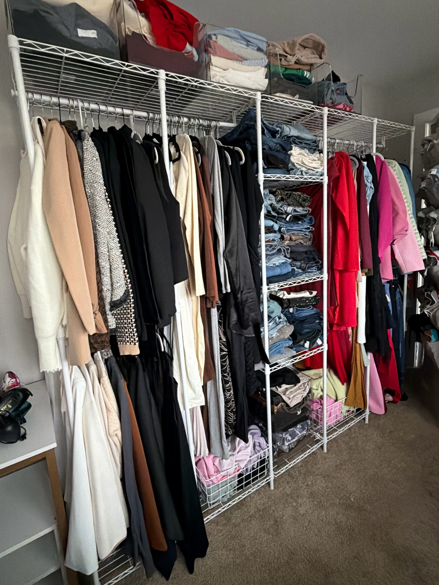 This freestanding clothes organizer legit just transformed my closet room / guest bedroom. It was easy to put together (did it entirely by myself!) and it holds so much stuff. Def a great home find. 

#LTKHome #LTKdayinmylife #LTKOver40