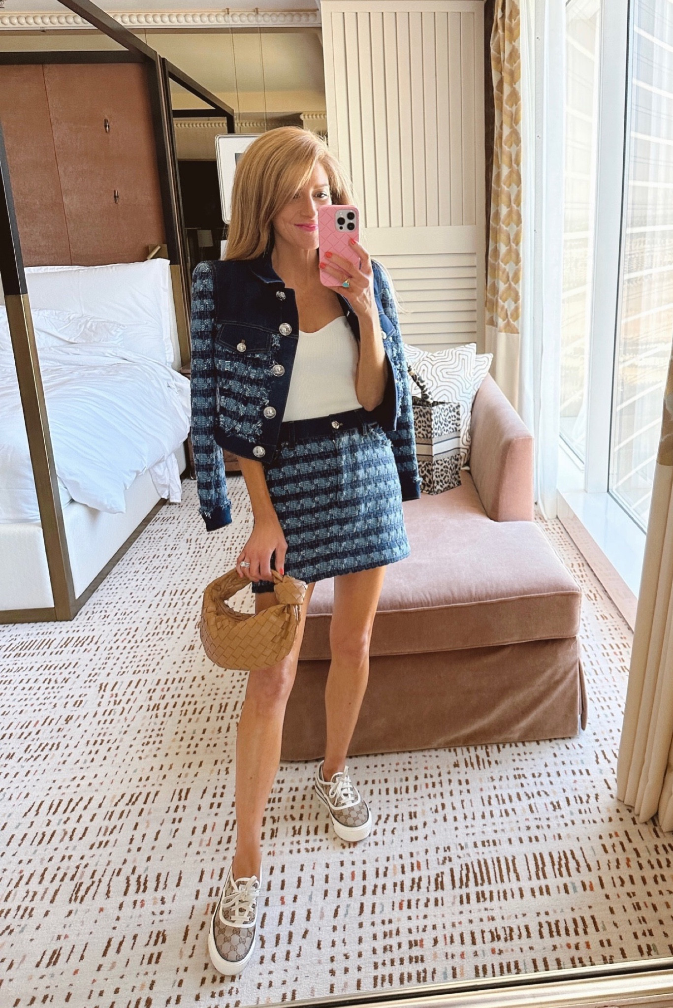 Veronica beard matching tweed denim set, on sale!! 20% off code style runs true to size 

#LTKSeasonal #LTKsalealert #LTKfindsunder100