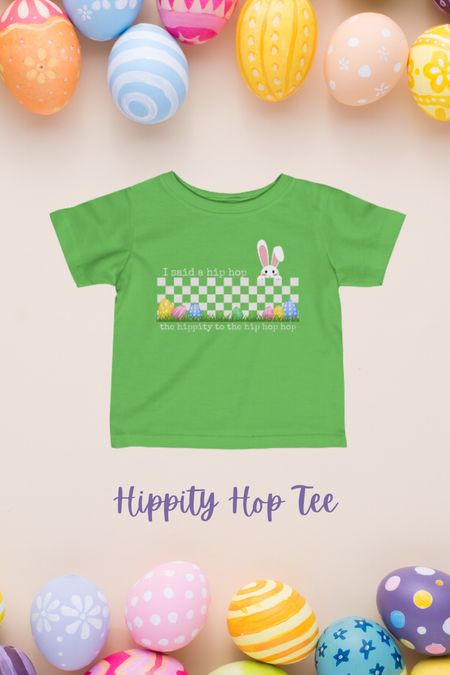 Hippity hop Easter bunny tee for little! Comes in 6M-5/6t. 
Comes in several colors too - blue, green, pink, yellow and gray! 
Runs tts
The cutest Easter tee for toddlers 


#LTKbaby #LTKSeasonal #LTKkids