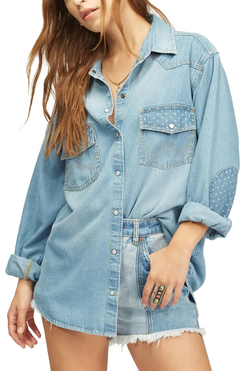 x Wrangler Headed West Snap Chambray Shirt | Nordstrom