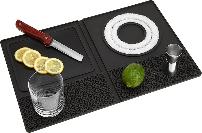 True Bar Mat, Multipurpose, Silicone Cocktail Prep Station, Rimmer, Cutting Board, Drying Mat, Se... | Amazon (US)