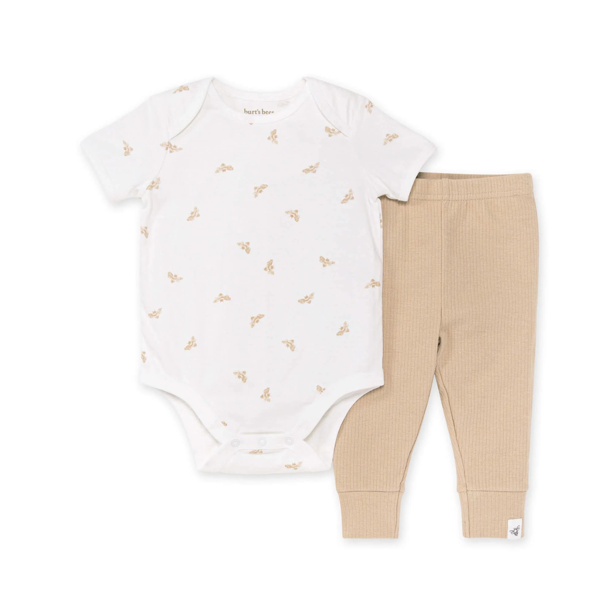 Burt's Bees Baby Organic Cotton Gender Neutral Bodysuit & Ribbed Pant Set (NB-12M) - Walmart.com | Walmart (US)