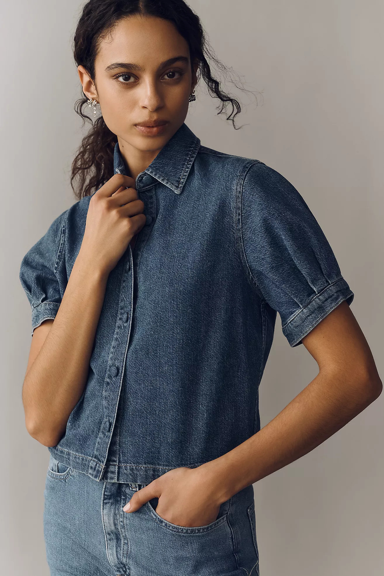DL1961 Montauk Puff-Sleeve Aura Shirt | Anthropologie (US)
