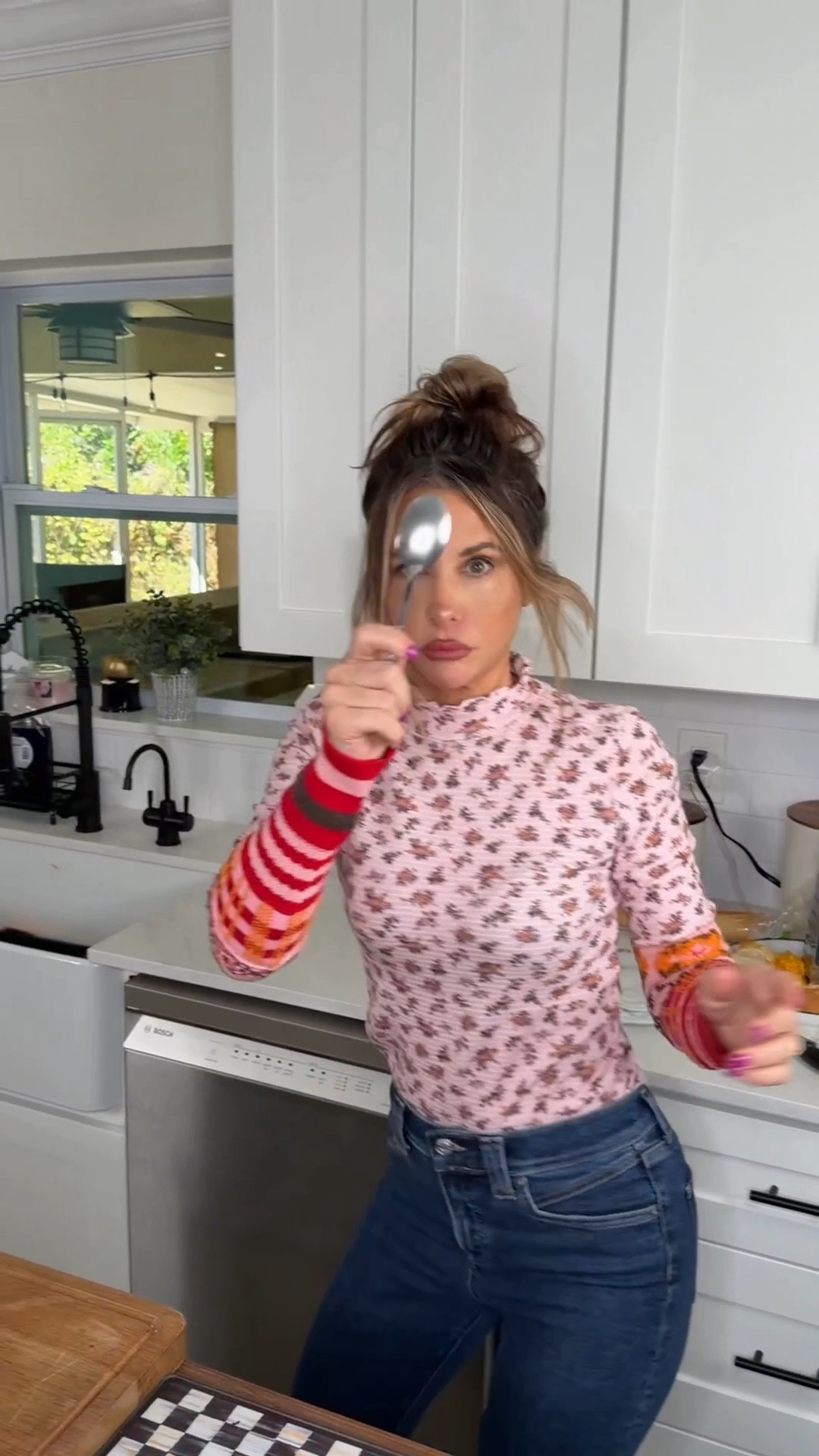 Unique knit pretty top! I’m in small true to size ! Jeans are stretchy and slightly flared! 

#LTKootd