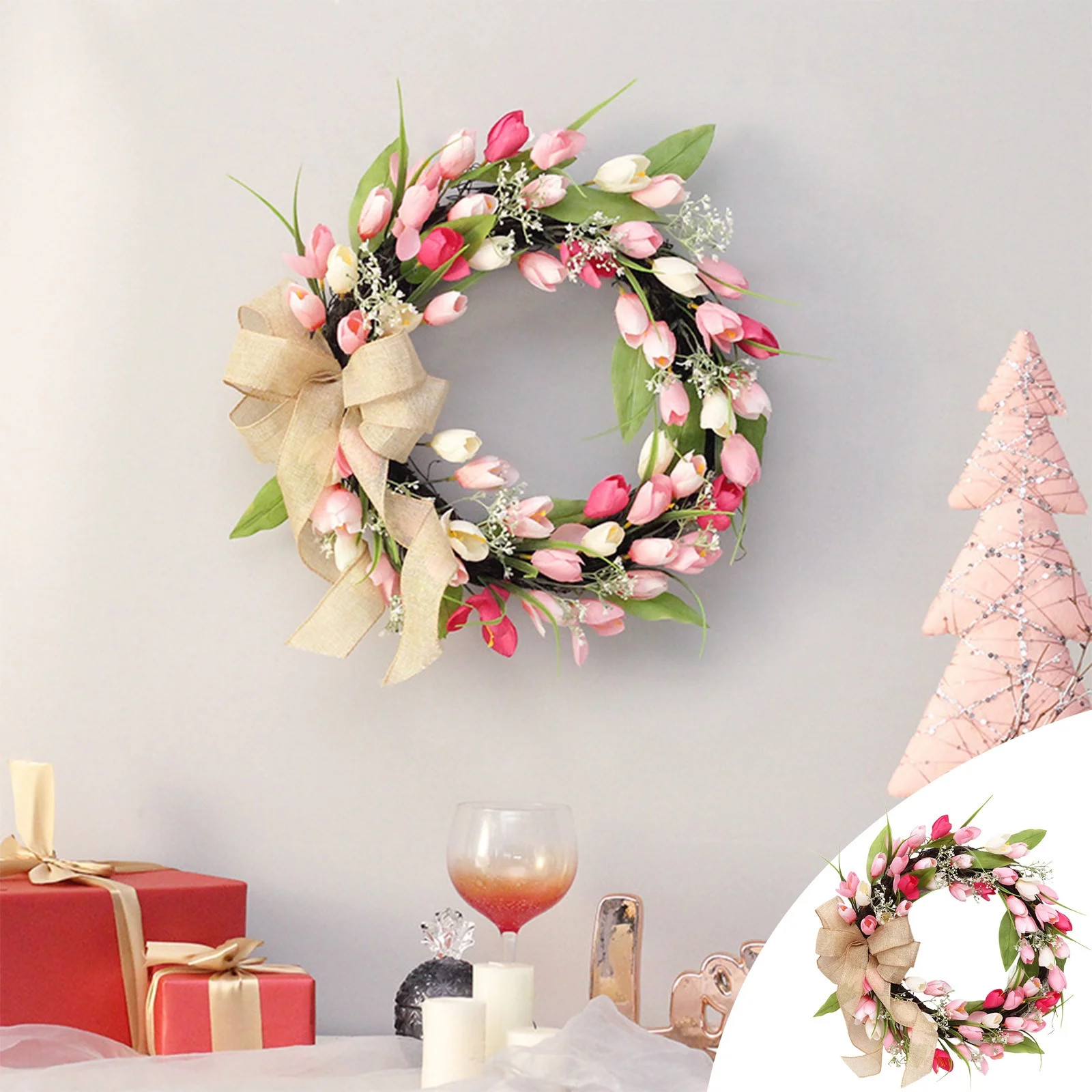 2024 Valentines Day Gifts WJSXC 17.72 Inch Valentine's Day Wreath, Outdoor Lighted Valentine's Da... | Walmart (US)