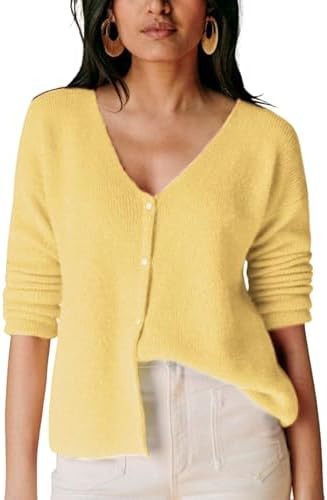 Lviefent Women Button Down Knit Cardigans Casual Lightweight Long Sleeve V Neck Open Front Sweate... | Amazon (US)
