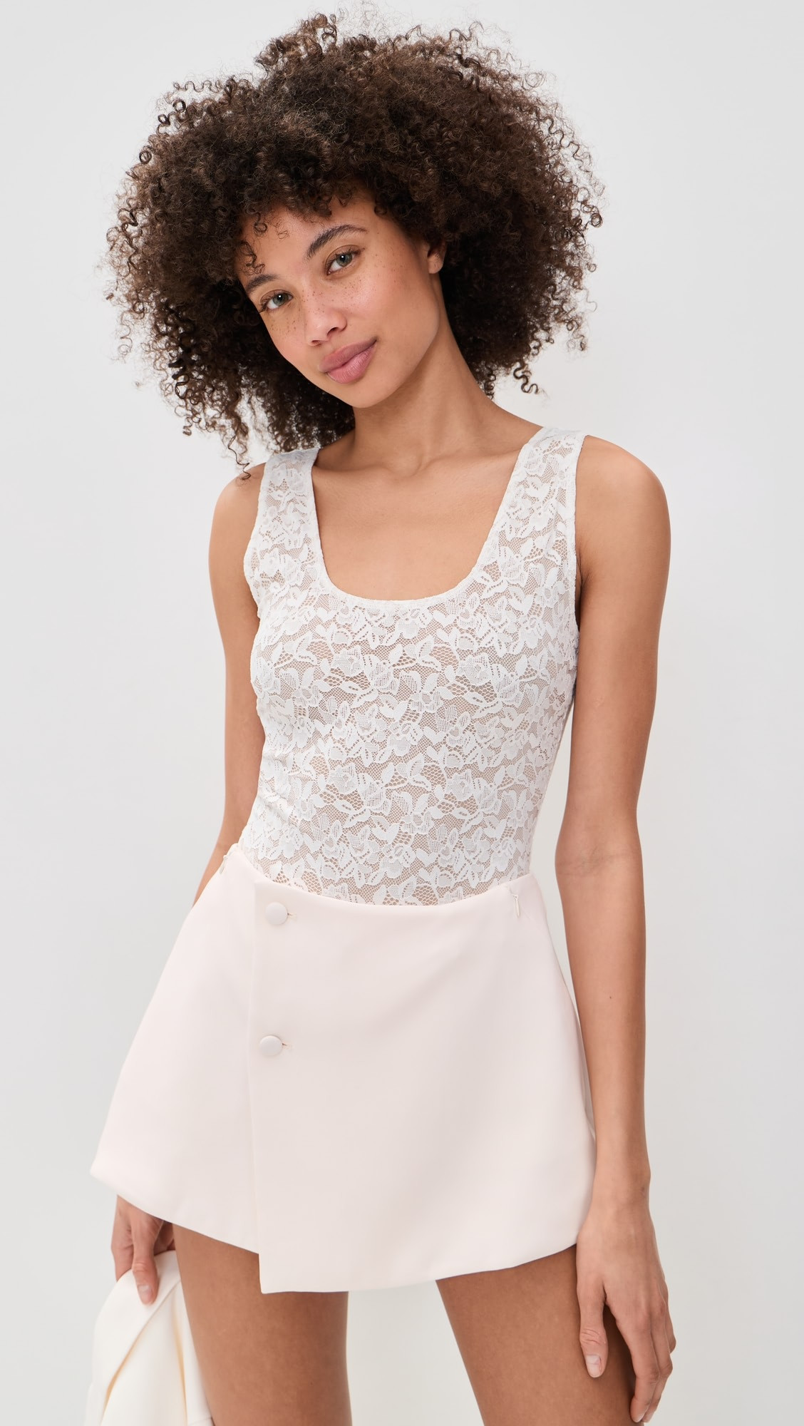 Stretch Lace Scoop Tank Bodysuit | Shopbop