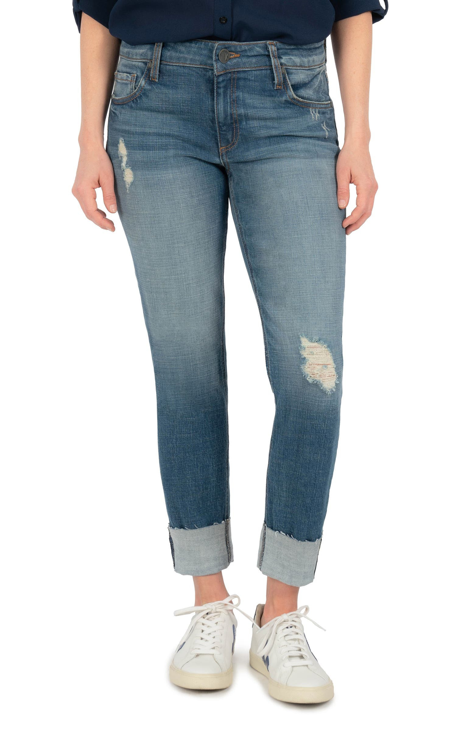 Catherine Ripped Cuff Boyfriend Jeans | Nordstrom