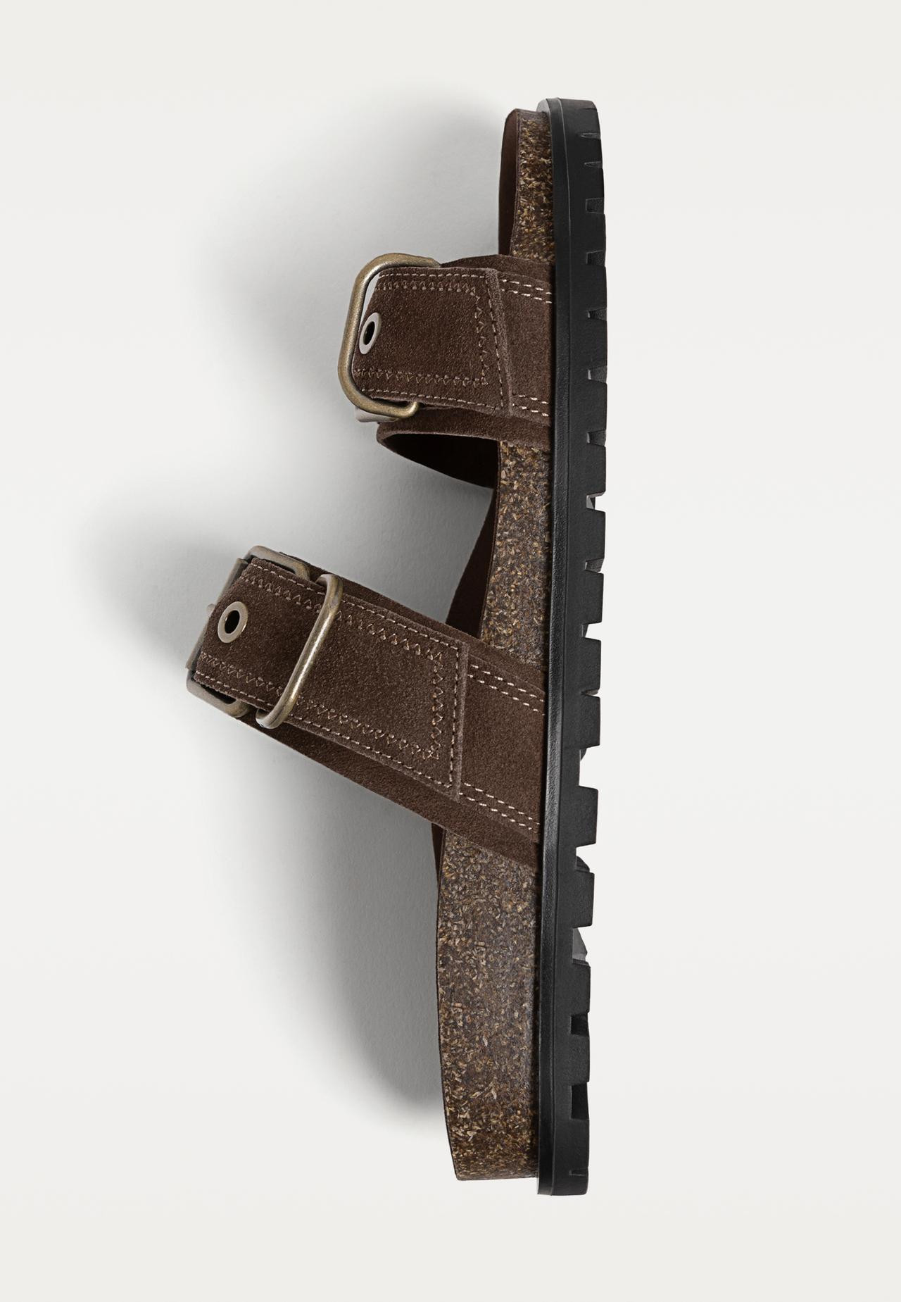 Flat leather sandals | Stradivarius (UK)