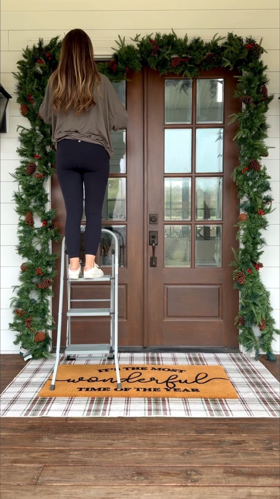 Finally getting my front doors decorated for Christmas! I wanted to do this a month ago, but at least I’ll have two weeks to enjoy it anyway right? I can’t believe I have never tried a garland hanger like this before. I have been fighting with command hooks and Nails for years, but this is a game changer!This 9 foot pre-lit garland from nearly natural is still in stock and on sale if you need any. It’s really beautiful. I went three strand, thick on all sides. Stay tuned to see how the doors turn out!

#LTKSaleAlert #LTKHoliday #LTKHome