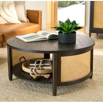 Better Homes & Gardens Springwood Caning Coffee Table, Charcoal Finish | Walmart (US)