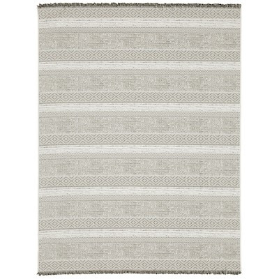 Style Selections Neutral Geo Stripe 8 x 10 Neutral Outdoor Stripe Area Rug Lowes.com | Lowe's