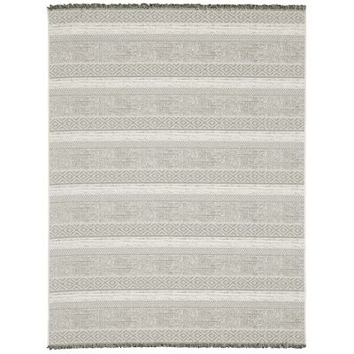 Style Selections Neutral Geo Stripe 8 x 10 Neutral Outdoor Stripe Area Rug Lowes.com | Lowe's