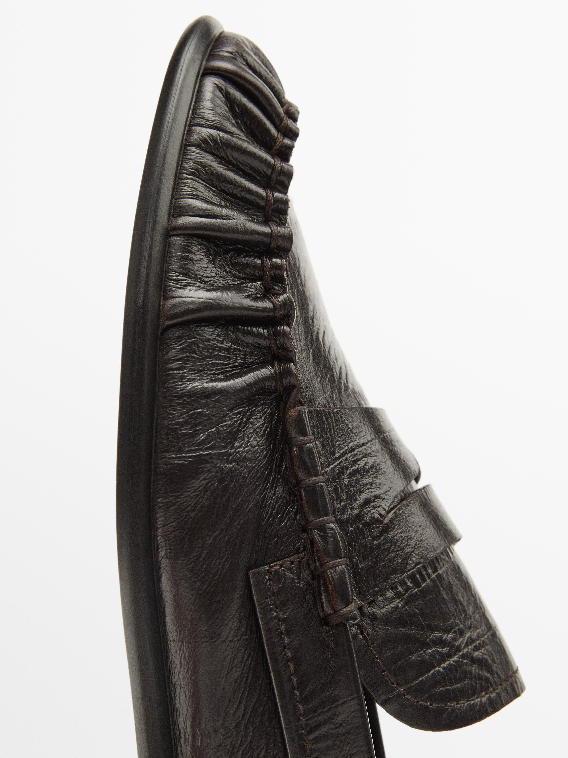Embossed leather loafers | Zara US